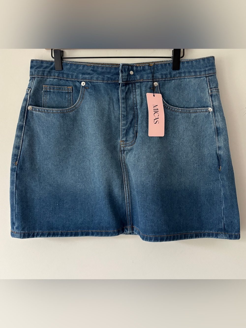 Micas Reversible Denim Pocket Mini Skirt - XL - Picture 2 of 12